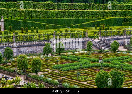 CHÂTEAU DE VILLANDRY (11ÈME SIÈCLE RECONSTRUIT 1532-1536) VILLANDRY FRANCE Banque D'Images