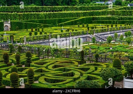 CHÂTEAU DE VILLANDRY (11ÈME SIÈCLE RECONSTRUIT 1532-1536) VILLANDRY FRANCE Banque D'Images