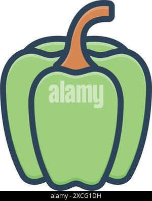 Icône pour capsicum, piment Illustration de Vecteur