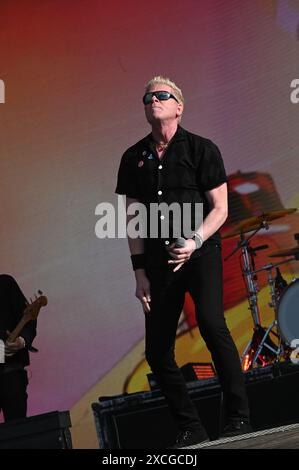 Donington, Royaume-Uni. 15 juin 2024. Dexter Holland de The Offspring se produit sur la scène Apex, lors du Download Festival 2024. Crédit : Cristina Massei/Alamy Live news Banque D'Images