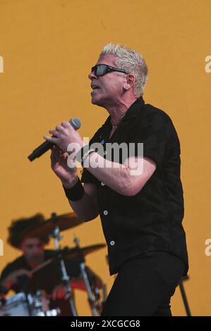 Donington, Royaume-Uni. 15 juin 2024. Dexter Holland de The Offspring se produit sur la scène Apex, lors du Download Festival 2024. Crédit : Cristina Massei/Alamy Live news Banque D'Images