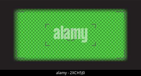 Caméra vidéo, caméra de vision nocturne, superposition du viseur à rouleau. Caméra et modèle vectoriel de cadre binoculaire. Lignes noires sur fond transparent. Illustration de Vecteur