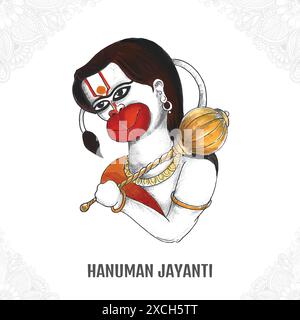 Jay shri RAM Happy hanuman jayanti fond de carte de festival Illustration de Vecteur