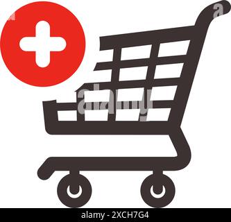 Icône de panier, fabriqué dans un style de couleur. Illustration de Vecteur