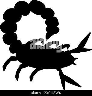 Scorpion abstrait fait de formes simples silhouette noire Illustration de Vecteur