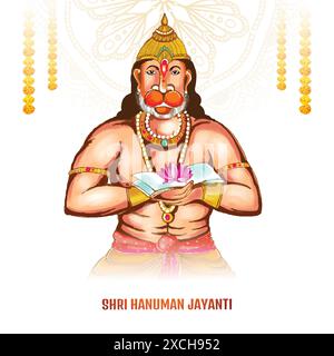 Jay shri RAM Happy hanuman jayanti fond de carte de festival Illustration de Vecteur