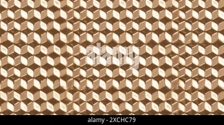 Modèle sans couture avec texture carrée ou en forme de diamant, abstrait de couleur dorée Banque D'Images