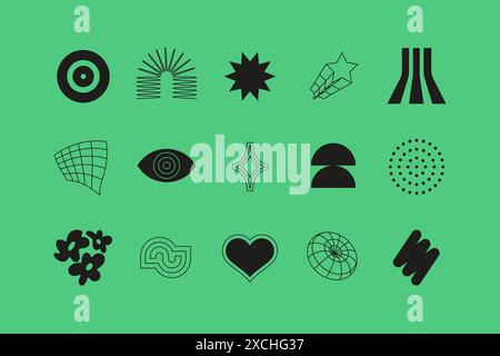 Stickers silhouette - ensemble d'icônes de style design plat Illustration de Vecteur