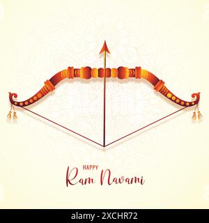 Joyeux RAM navami arc et flèche festival de carte de voeux fond Illustration de Vecteur