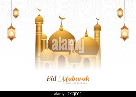 Eid Mubarak fond de carte de vœux islamique Illustration de Vecteur