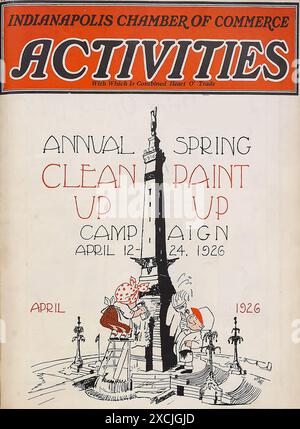 Activités de la Chambre de commerce d'Indianapolis, vol. 40, Nº 4, p. 1, avril 1926. - Affiche d'impression publicitaire vintage Banque D'Images