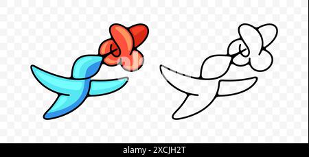 Hummingbird boit nectar d'une fleur, design graphique. Oiseau, animal, floral et nature, conception vectorielle et illustration Illustration de Vecteur