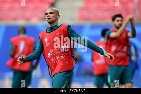 Leipzig, Allemagne. 17 juin 2024. Football, UEFA Euro 2024, Championnat d'Europe, Groupe F, entraînement final Portugal, Pepe du Portugal s'entraîne sur le terrain. Crédit : Hendrik Schmidt/dpa/Alamy Live News Banque D'Images