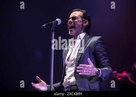 Marc Anthony en concert au Palau Sant Jordi, Barcelone 13 juin 2024. Photographe : ALE Espaliat Banque D'Images