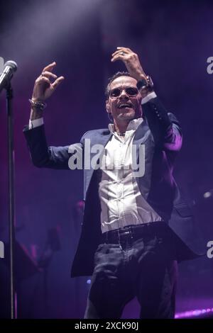 Marc Anthony en concert au Palau Sant Jordi, Barcelone 13 juin 2024. Photographe : ALE Espaliat Banque D'Images