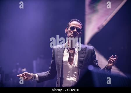 Marc Anthony en concert au Palau Sant Jordi, Barcelone 13 juin 2024. Photographe : ALE Espaliat Banque D'Images