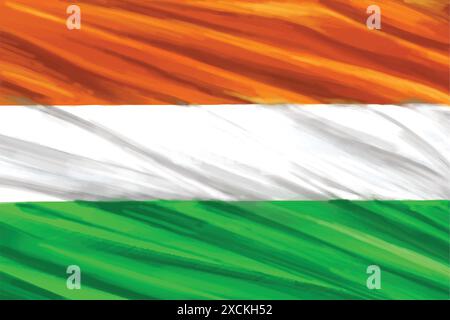 15 août jour de l'indépendance indienne drapeau tricolore fond de thème Illustration de Vecteur