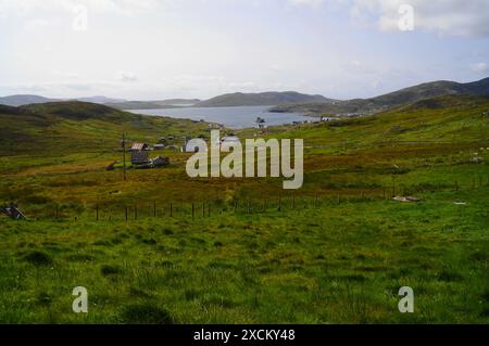 Château médiéval de Kisimul également appelé château de Kiessimul situé sur l'île d'Asmall au large de Castlebay, île de Barra dans les Hébrides extérieures, Écosse, Royaume-Uni Banque D'Images