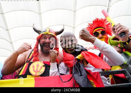 Francfort, Allemagne. 17 juin 2024. Les supporters belges lors du match UEFA Euro 2024 entre la Belgique et la Slovaquie, date 1 du Groupe E, ont joué à Frankfurt Arena le 17 juin 2024 à Francfort, en Allemagne. (Photo de Bagu Blanco/Sipa USA) crédit : Sipa USA/Alamy Live News Banque D'Images