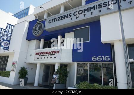 Los Angeles, Californie, États-Unis 14 juin 2024 psychiatrie : une industrie de la mort Musée de Scientologie sur Sunset Blvd le 14 juin 2024 à Los Angeles, Californie, États-Unis. Photo de Barry King/Alamy Stock photo Banque D'Images
