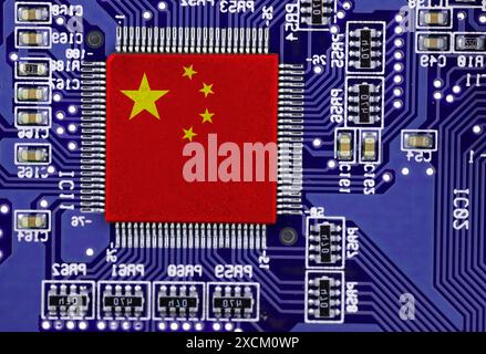Concept de domination de l'industrie chinoise des semi-conducteurs Banque D'Images