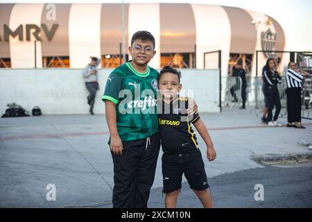 Belo Horizonte, Brésil. 17 juin 2024. MG - BELO HORIZONTE - 06/17/2024 - BRÉSIL A 2024, ATLETICO-MG x PALMEIRAS - Palmeiras fans lors d'un match contre Atletico-MG au stade Arena MRV pour le championnat brésilien A 2024. Photo : Gilson Lobo/AGIF (photo : Gilson Lobo/AGIF/SIPA USA) crédit : SIPA USA/Alamy Live News Banque D'Images