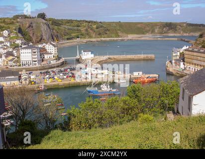 Luarca, dans la mer Cantabrique, vue du cimetière Banque D'Images