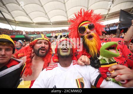 Francfort-sur-le-main, Allemagne. 17 juin 2024. Les fans de Belgique sont vus lors du match de la phase E du championnat d'Europe de football de l'UEFA EURO 2024 entre la Belgique et la Slovaquie au Frankfurt Arena. Score final : Slovaquie 1 : 0 Belgique (photo de Sergei Mikhailichenko/SOPA images/Sipa USA) crédit : Sipa USA/Alamy Live News Banque D'Images