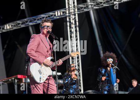 Kvaerndrup, Danemark. 15 juin 2024. Le chanteur et compositeur anglais Rick Astley donne un concert en direct lors du festival de musique danois Heartland Festival 2024 à Kvaerndrup. Banque D'Images