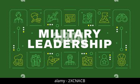 Concept de mot vert de leadership militaire Illustration de Vecteur