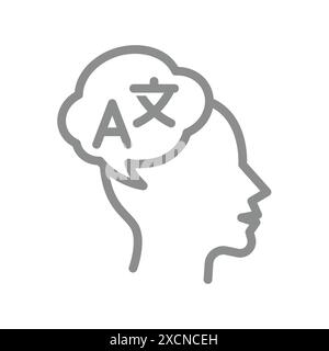 Langues et icône de vecteur de traduction. Interprète, symbole de ligne de traducteur. Illustration de Vecteur