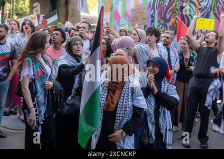 Mehrere hundert pro-palästinensische Demonstranten BEI einer Demonstration durch den Berliner Stadtteil Prenzlauer Berg unter dem motto Jabalia, Rafah, Jenin, Ramallah, retirez vos mains de la Palestine . / Plusieurs centaines de manifestants pro-palestiniens lors d'une manifestation dans le quartier berlinois de Prenzlauer Berg sous le slogan Jabalia, Rafah, Jénine, Ramallah, retirez vos mains de la Palestine . Manifestation pro-palästinensische à Berlin *** plusieurs centaines de manifestants pro-palestiniens lors d'une manifestation dans le quartier berlinois de Prenzlauer Berg sous le slogan Jabalia, Rafah, Jénine, Ra Banque D'Images