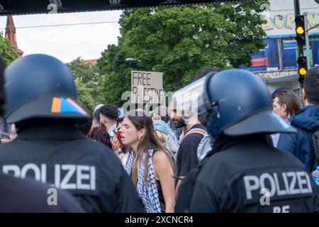 Mehrere hundert pro-palästinensische Demonstranten BEI einer Demonstration durch den Berliner Stadtteil Prenzlauer Berg unter dem motto Jabalia, Rafah, Jenin, Ramallah, retirez vos mains de la Palestine . / Plusieurs centaines de manifestants pro-palestiniens lors d'une manifestation dans le quartier berlinois de Prenzlauer Berg sous le slogan Jabalia, Rafah, Jénine, Ramallah, retirez vos mains de la Palestine . Manifestation pro-palästinensische à Berlin *** plusieurs centaines de manifestants pro-palestiniens lors d'une manifestation dans le quartier berlinois de Prenzlauer Berg sous le slogan Jabalia, Rafah, Jénine, Ra Banque D'Images