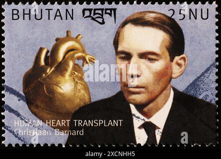 Première transplantation cardiaque par Christiaan Barnard célébrée sur timbre Banque D'Images