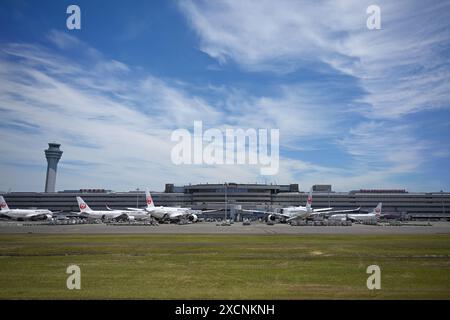 Tokyo, Japon. 12 juin 2024. Vue générale de l'aéroport international de Tokyo Aéroport Haneda) terminal 1 à Tokyo, Japon, 12 juin 2024. Crédit : MATSUO. K/AFLO/Alamy Live News Banque D'Images