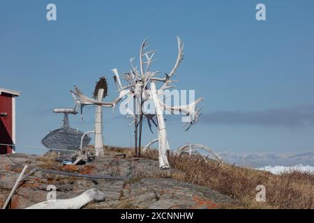 Iliminaq - un village isolé sur le bord de la baie de Disko dans l'ouest du Groenland Banque D'Images