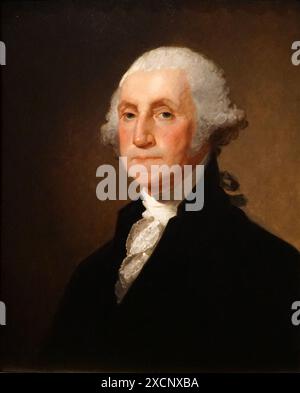 Portrait de George Washington (1732-1799) le 1er président des États-Unis d'Amérique. Peint par Gilbert Stuart (1755-1828), un peintre américain. En date du 19e siècle Banque D'Images