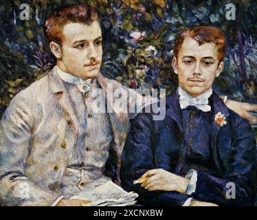 La peinture intitulée "Charles et George Durand-Ruel' par Pierre-Auguste Renoir (1841-1919) un artiste français du style impressionniste. En date du 19e siècle Banque D'Images