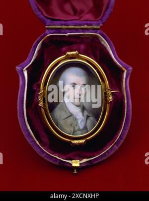 Portrait miniature de James Madison (1751-1836) un homme d'État américain, père fondateur et 4e président des États-Unis. En date du 18e siècle Banque D'Images