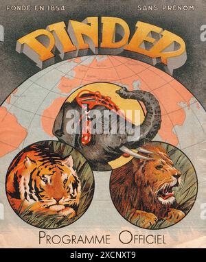 Affiche pour le cirque Pinder, 1947. Collection privée Banque D'Images