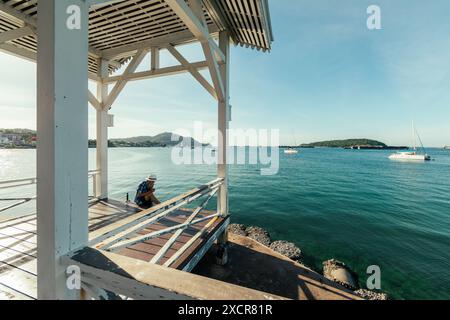 Pont Asadang à l'île de Sichang à Chonburi Thaïlande. Banque D'Images