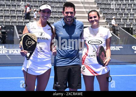 Teresa Navarro Lopez-Barajas et Ariadna Canellas Rodero remportant la manche 64 du premier ministre Major Padel de BNL Italie au Foro Italico à Rome, Italie, le 18 juillet 2024 Banque D'Images