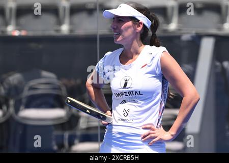 Teresa Navarro Lopez-Barajas et Ariadna Canellas Rodero participeront à la ronde 64 du premier ministre Major Padel de BNL Italie au Foro Italico à Rome, Italie, le 18 juillet 2024 Banque D'Images