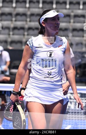 Teresa Navarro Lopez-Barajas et Ariadna Canellas Rodero participeront à la ronde 64 du premier ministre Major Padel de BNL Italie au Foro Italico à Rome, Italie, le 18 juillet 2024 Banque D'Images