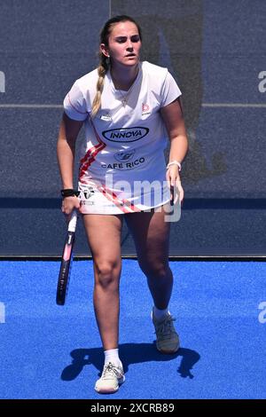 Teresa Navarro Lopez-Barajas et Ariadna Canellas Rodero participeront à la ronde 64 du premier ministre Major Padel de BNL Italie au Foro Italico à Rome, Italie, le 18 juillet 2024 Banque D'Images
