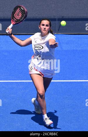 Teresa Navarro Lopez-Barajas et Ariadna Canellas Rodero participeront à la ronde 64 du premier ministre Major Padel de BNL Italie au Foro Italico à Rome, Italie, le 18 juillet 2024 Banque D'Images