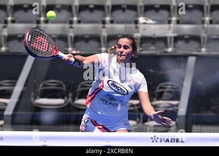 Teresa Navarro Lopez-Barajas et Ariadna Canellas Rodero participeront à la ronde 64 du premier ministre Major Padel de BNL Italie au Foro Italico à Rome, Italie, le 18 juillet 2024 Banque D'Images