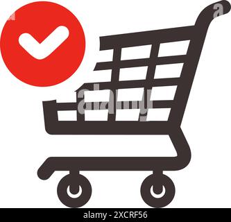 Icône de panier, fabriqué dans un style de couleur. Illustration de Vecteur