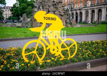 Turin se prépare à accueillir une étape du Tour de France 2024 Banque D'Images