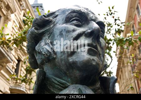 Buste du 2ème président américain John Adams qui a visité Bilbao pour apprendre à encadrer la Constitution américaine Gran via Bilbao pays Basque Euskadi Espagne Banque D'Images